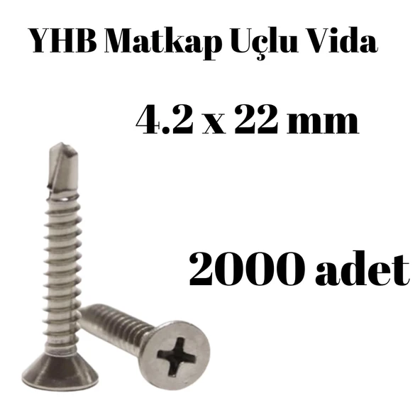 Matkap Uçlu Vida YHB 4.2x22 2000'li Paket ürün görseli 1