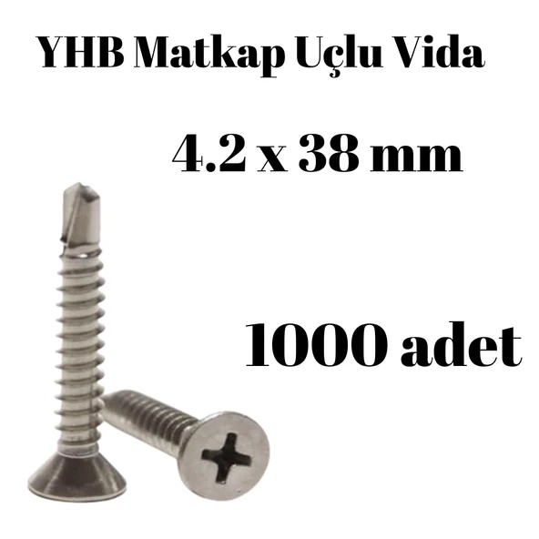 Matkap Uçlu Vida YHB 4.2x38 1000'li Paket ürün görseli 1