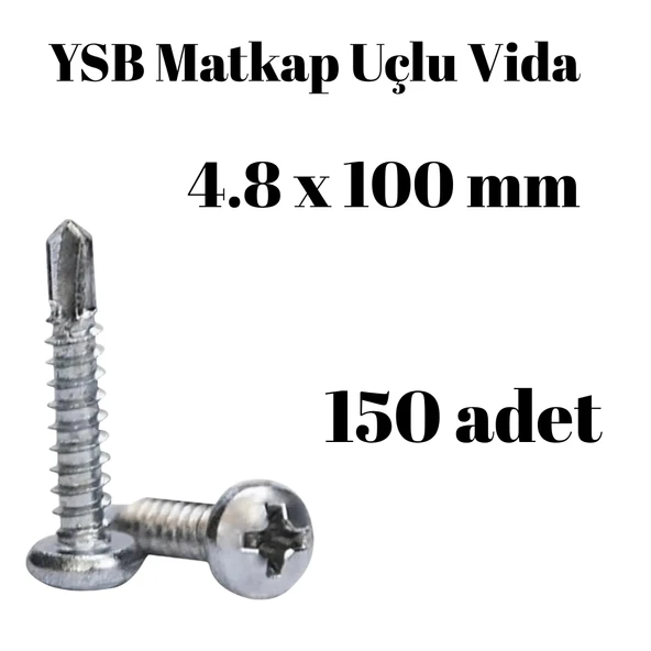 Matkap Uçlu Akıllı Vida YSB 4.8x100 150'li Kutu Yıldız Silindir Başlı ürün görseli 1