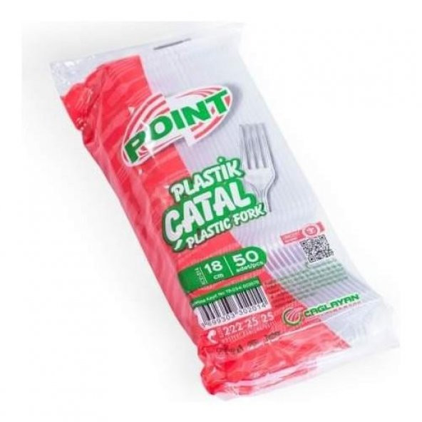 Point Plastik Lüx Şeffaf Çatal - 18 Cm. - 3.2 Gr. - 50 Adet - Paket ürün görseli 1