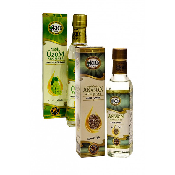 Krk Gıda 2 Çeşit Anason Aroması 250 ML + Yeşil Üzüm Aroması 250 ML ürün görseli 1