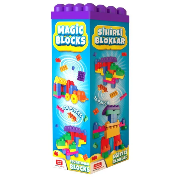 Uçar Oyuncak Magic Blocks 76 parça Büyük Bloklu Oyun Seti ürün görseli 1