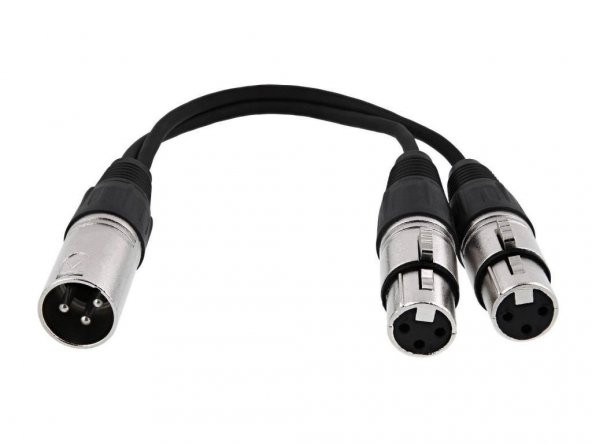 Xlr Y Çoklayıcı kablo 1.5 metre ( 1 Erkek-2 Dişi) ürün görseli 1