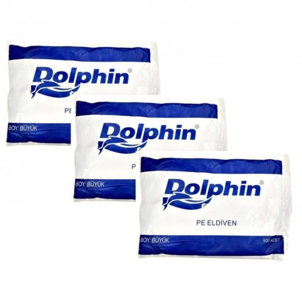 Dolphin PE İş Temizlik Tek Kullanımlık Şeffaf Poşet Market Eldiven / Büyük Boy / 100 Adetlik 3 Paket ürün görseli 1