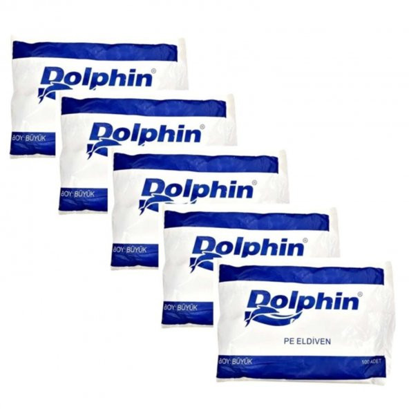 Dolphin PE İş Temizlik Tek Kullanımlık Şeffaf Poşet Market Eldiven / Büyük Boy / 100 Adetlik 5 Paket ürün görseli 1