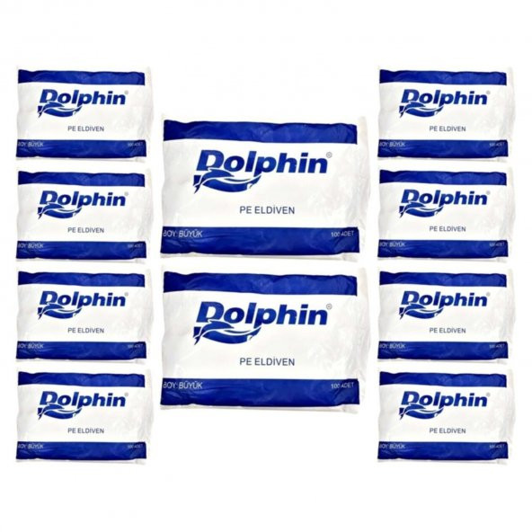 Dolphin PE İş Temizlik Tek Kullanımlık Şeffaf Poşet Market Eldiven - Büyük Boy- 100 Adetlik 10 Paket ürün görseli 1