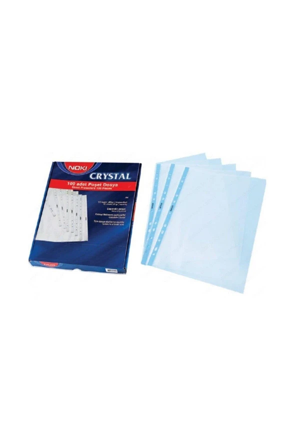 Noki A4 Poşet Dosya Kristal Mavi Kenarlı 100 Lü Paket ürün görseli 1
