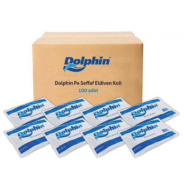Dolphin PE İş Temizlik Tek Kullanımlık Şeffaf Eldiven / Büyük Boy / 100 Adetlik 100 Paket - Koli ürün görseli 1