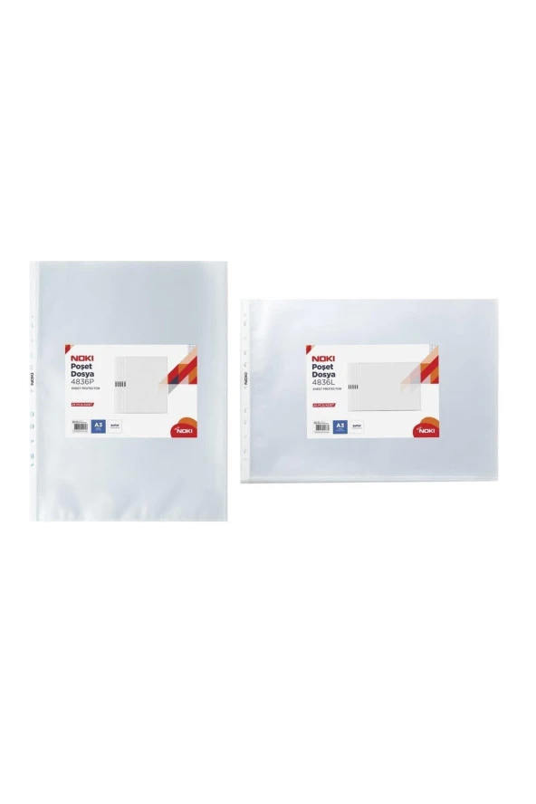 Noki A3 Poşet Dosya Dikey 25 Li Paket 90 Micron ürün görseli 1