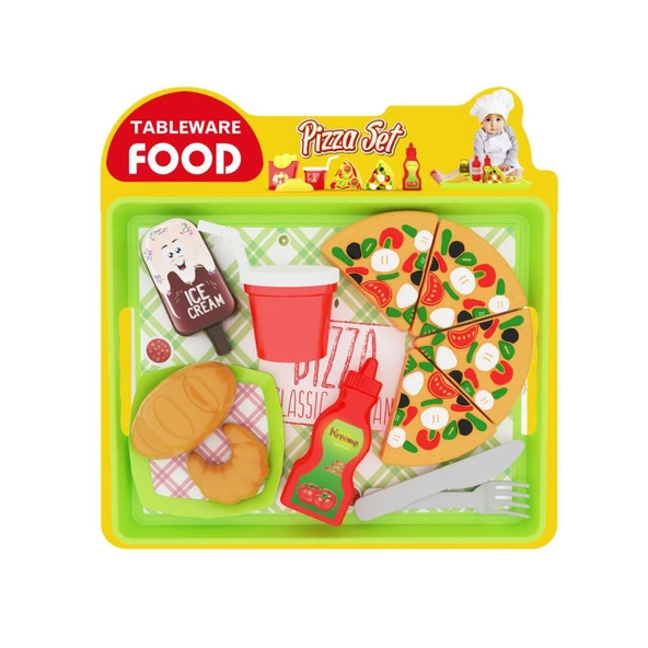 Uçar Oyuncak Tableware Food Tepsili Pizza Set ürün görseli 1