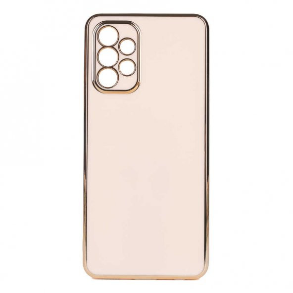 Galaxy A32 4G Kılıf Kamera Korumalı Altın Kenar Tasarım Silikon - Resim 5