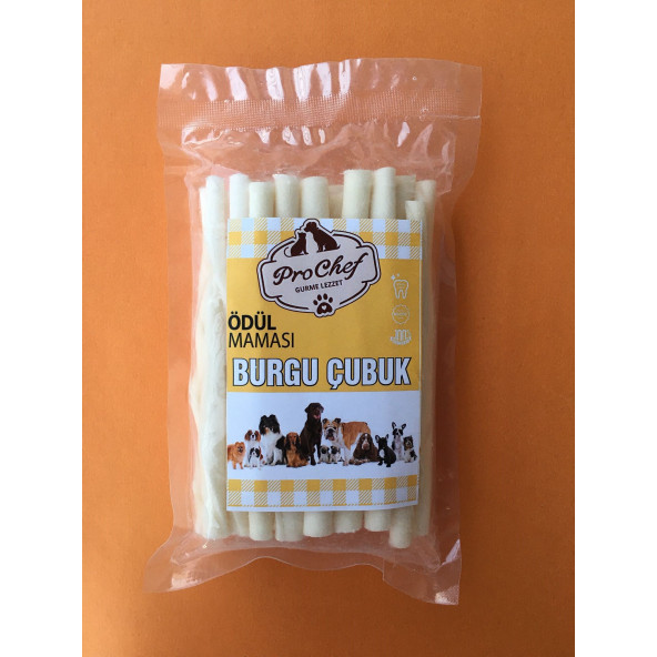 Prochef 25 Adet Beyaz Burgu Çubuk 125 gr Köpek Kemiği & Ödül Maması ( Doğal Sığır Derisi ) ürün görseli 1