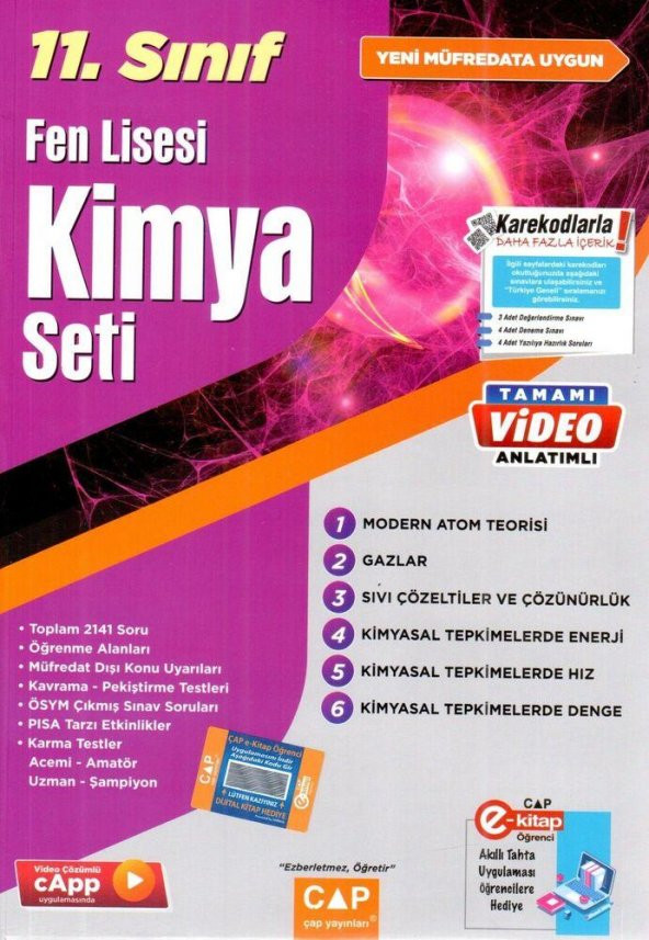 11.Sınıf Fen Lisesi Kimya Seti Çap Yayınları ürün görseli 1