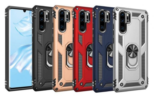 Huawei P30 Pro Kılıf Darbe Emici Selfie Yüzüklü Vega Silikon Kapak ürün görseli 1