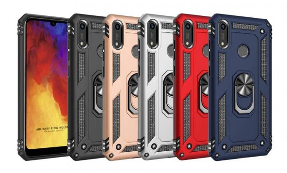 Huawei Y6 2019 Kılıf Darbe Emici Selfie Yüzüklü Vega Silikon Kapak ürün görseli 1
