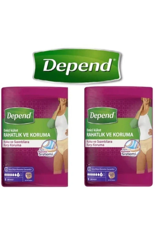 Depend Kadın Emici Külot Büyük Boy Large 9 Adet X 2 ürün görseli 1
