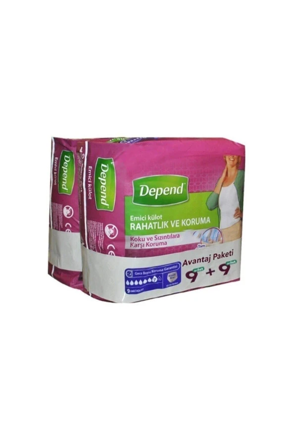 Depend Emici Külot Avantaj Paketi ( 9 Adet + 9 Adet) Large Büyük Boy ürün görseli 1