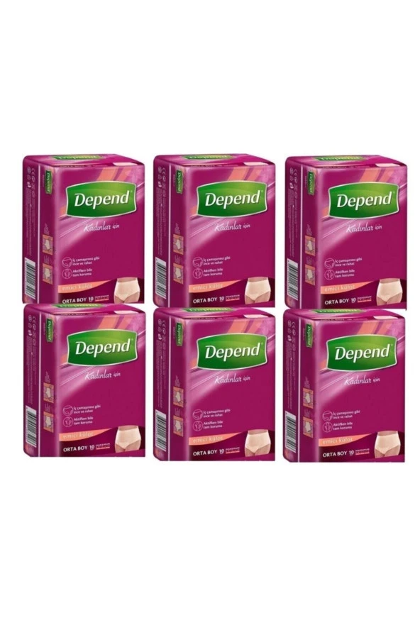 Depend Kadın Emici Külot Hasta Bezi Orta Boy Medium Beden 60 Adet ürün görseli 1