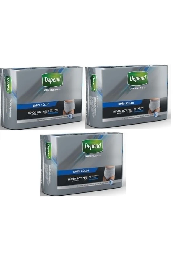 Depend Emici Külot Eko Pk Büyük Erkek 3 Lü Set (16Adet*3Pk) ürün görseli 1