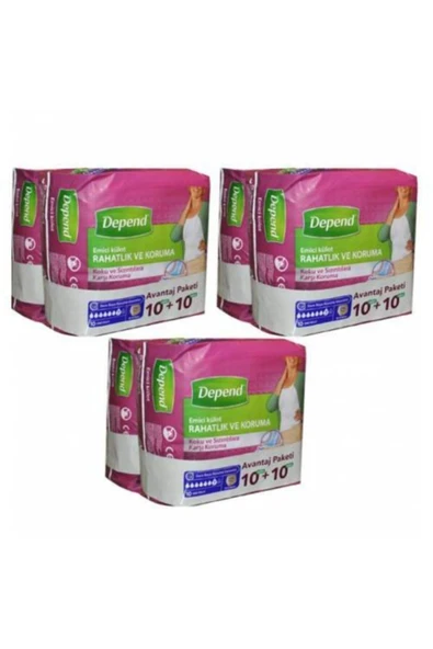 Depend EMİCİ KÜLOT BEZ ORTA BOY KADIN 10 LU 6 PAKET ürün görseli 1