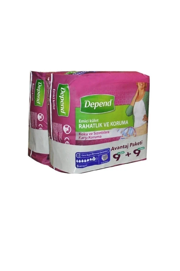 Depend Emici Külot Kadın Büyük Large 9+9 Avantaj Paket Kzmprt ürün görseli 1
