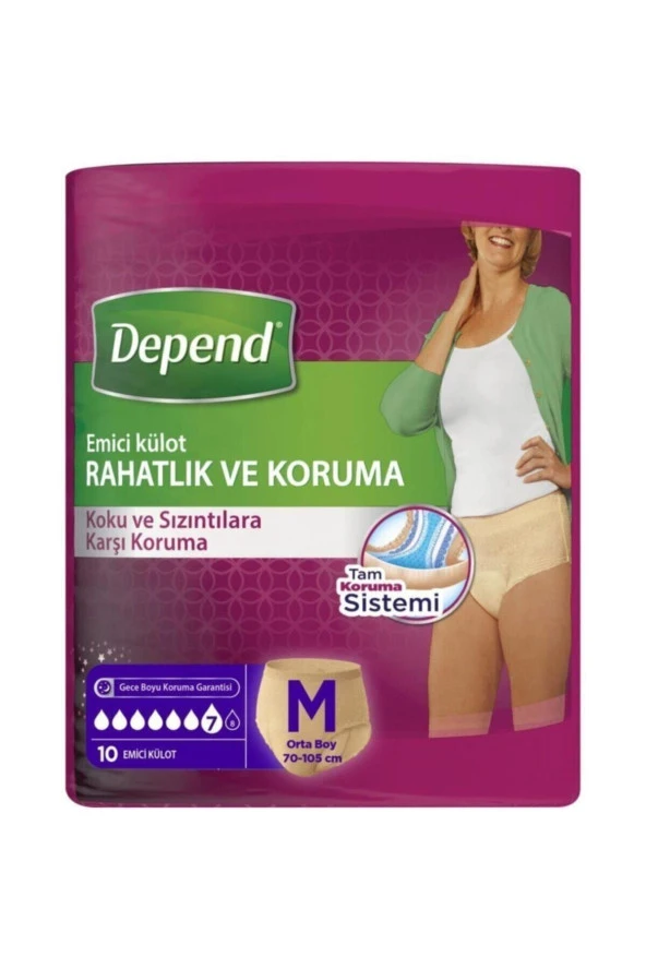 Depend Emici Külot Kadın Orta 10lu ürün görseli 1