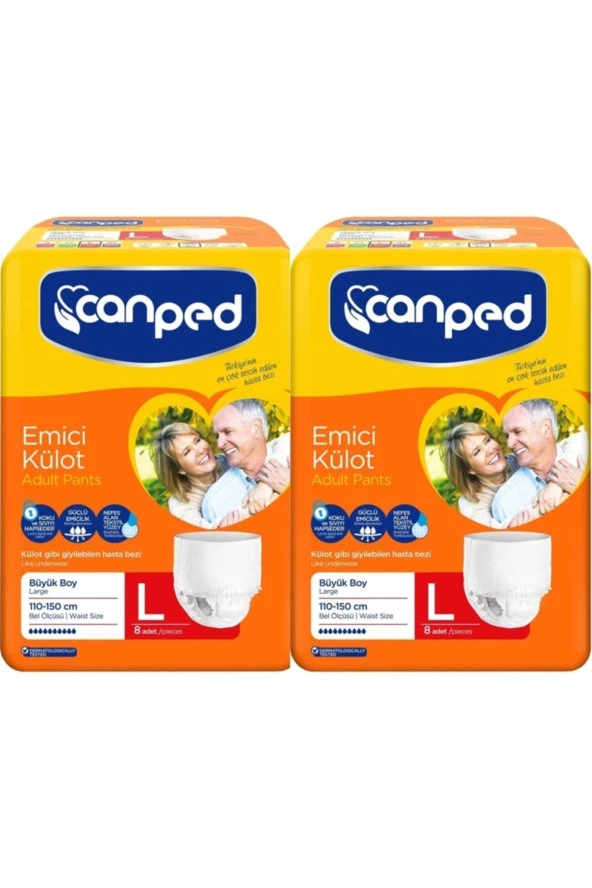 Canped Emici Külot Büyük Boy 8x2:16 Adet 110-150 Cm ürün görseli 1