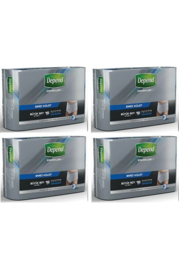 Depend Emici Külot Erkek Büyük 8+8 Avantaj 4 Paket (64 Adet) ürün görseli 1