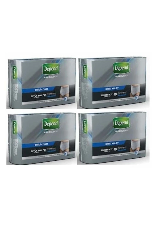 Depend Emici Külot Eko Pk 4Lü Set Büyük Erkek 4Pkx16 Adet ürün görseli 1