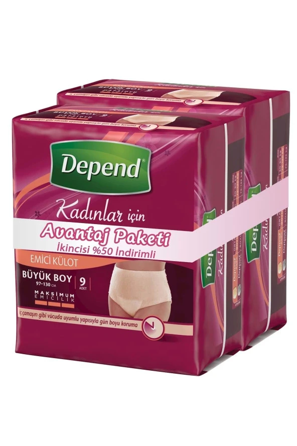 Depend Emici Külot Kadın Orta 10+10 Avantaj Pk (İç Top:20 Adet) ürün görseli 1