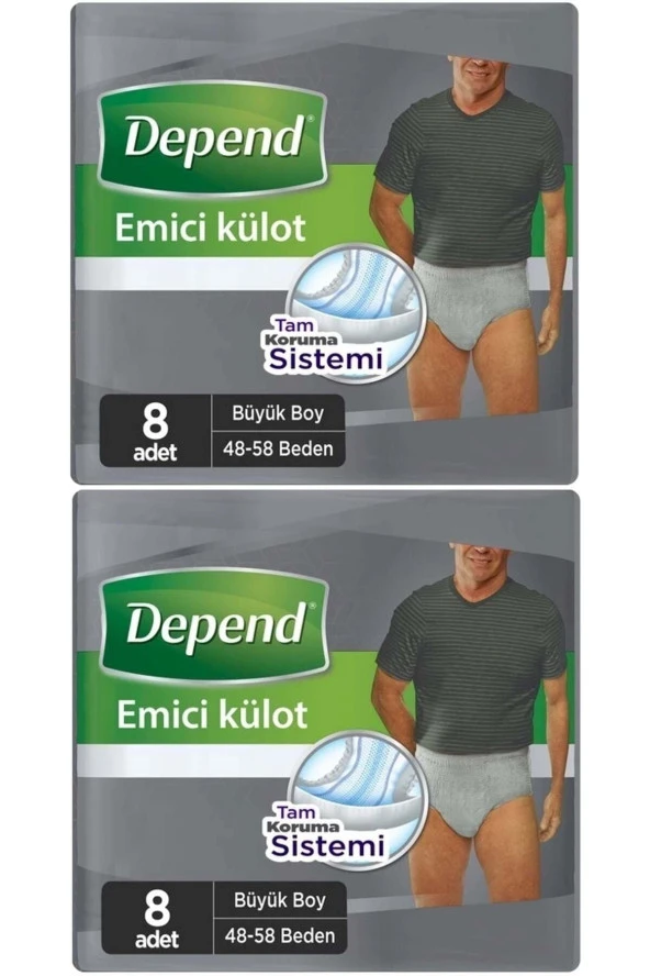 Depend Emici Külot Hasta Bezi Büyük Erkek 16 Adet (2pk*8) ürün görseli 1