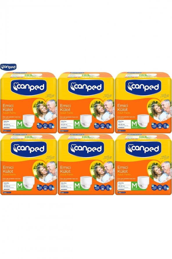 Canped Emici Külot Hasta Bezi Medium/Orta 6 Lı Set (60 Adet) ürün görseli 1