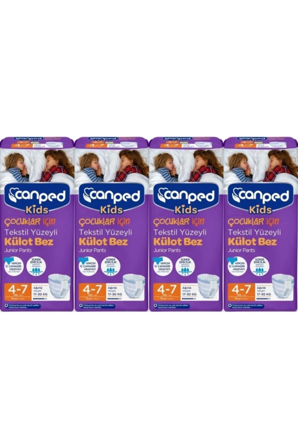 Canped Kids Külot Bez 4-7 Yaş 17-30 Kg 4 X 9 Adet ürün görseli 1