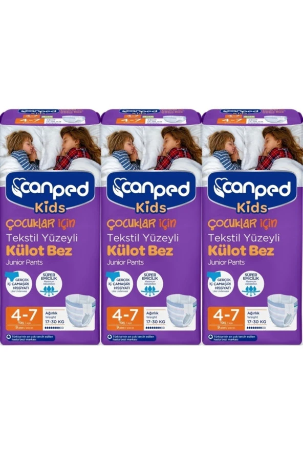 Canped Kids Külot Bez 4-7 Yaş 17-30 Kg 3 X 9 Adet ürün görseli 1