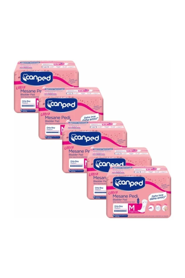 Canped Mesane Pedi Ultra Orta Boy M 60 Adet Ekonomik Paket 5x12 Adet ürün görseli 1