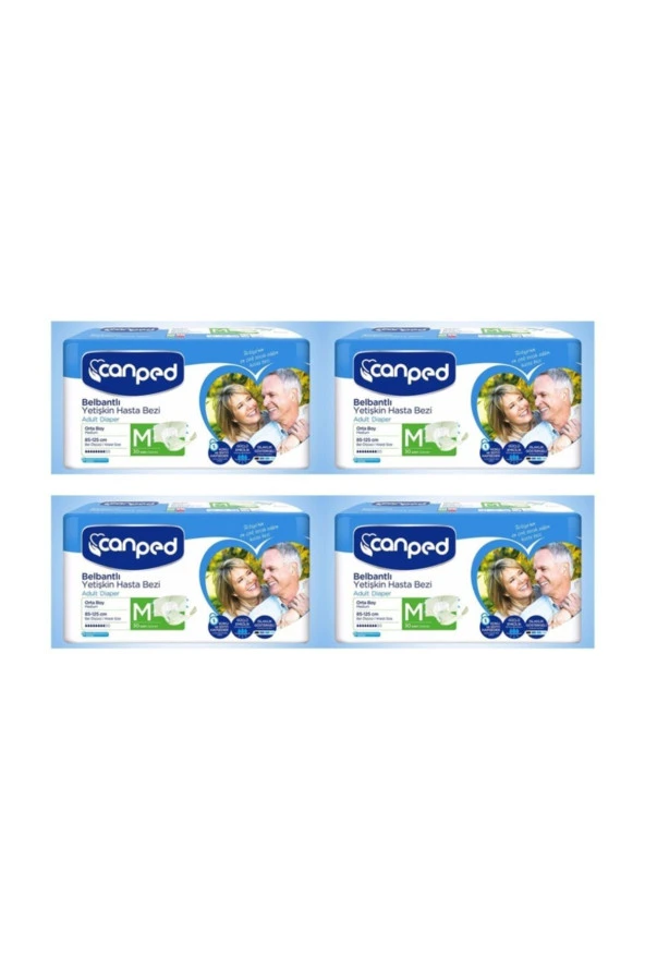 Canped Belbantlı Polietilen Hasta Bezi Orta Boy (m) 30lu 4 Paket ürün görseli 1