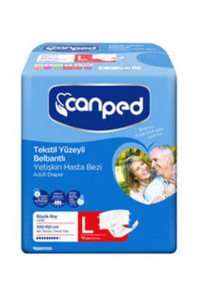 Canped Hasta Bezi Yetişkin Bel Bantlı Tekstil Yüzey L - Büyük - Large 14 Adet Tekli Pk ürün görseli 1