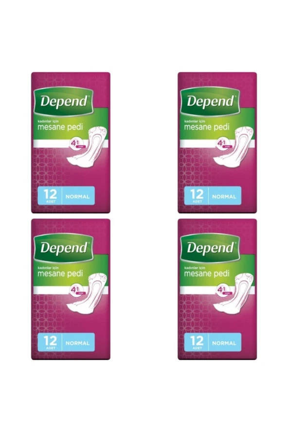 Depend Mesane Pedi Kadın Normal 12'li X 4 Paket 48 Adet ürün görseli 1