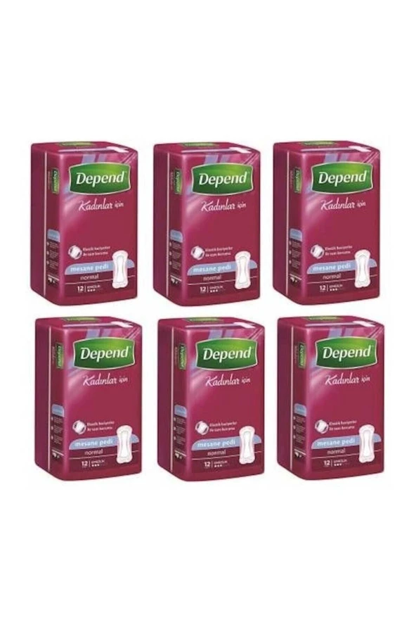 Depend Kadın Mesane Pedi Normal 12'li 6 Paket ürün görseli 1