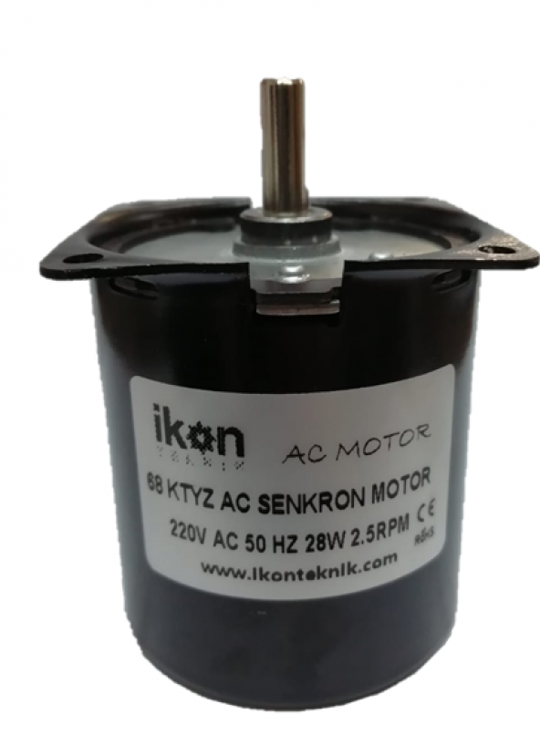 2 5 Rpm 28W 68Ktyz Ac Senkron Motor, 7 mm Delikli Mil, Çevirme Motoru, Dakikada 2,5 Tur ürün görseli 1