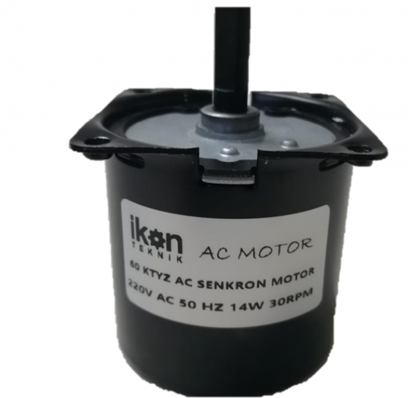 İKON TEKNİK AC SENKRON MOTOR 60 KTYZ 14 Watt 30 RPM 220 Volt VİYOL MOTORU ürün görseli 1