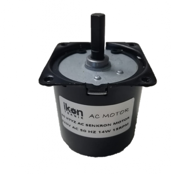 İkon Teknik AC SENKRON MOTOR 60 KTYZ 14 Watt 15 RPM 220 Volt ürün görseli 1