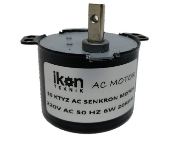 İkon Teknik AC SENKRON MOTOR 50 KTYZ 6 Watt 20 RPM 220 Volt ürün görseli 1