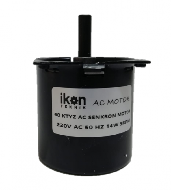 İkon Teknik AC SENKRON MOTOR 60 KTYZ 14 Watt 5 RPM 220 Volt ürün görseli 1