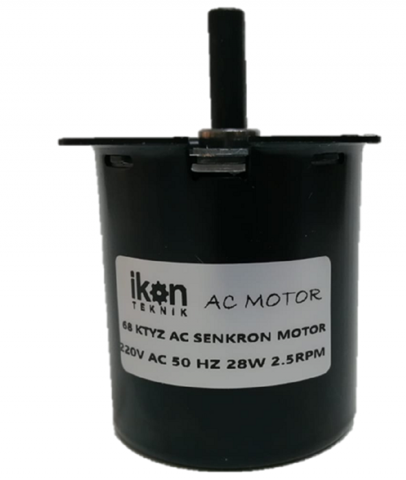 İKON TEKNİK AC SENKRON MOTOR 68 KTYZ 28 Watt 2.5 RPM 220 Volt KULUÇKA ÇEVİRME MOTORU ürün görseli 1