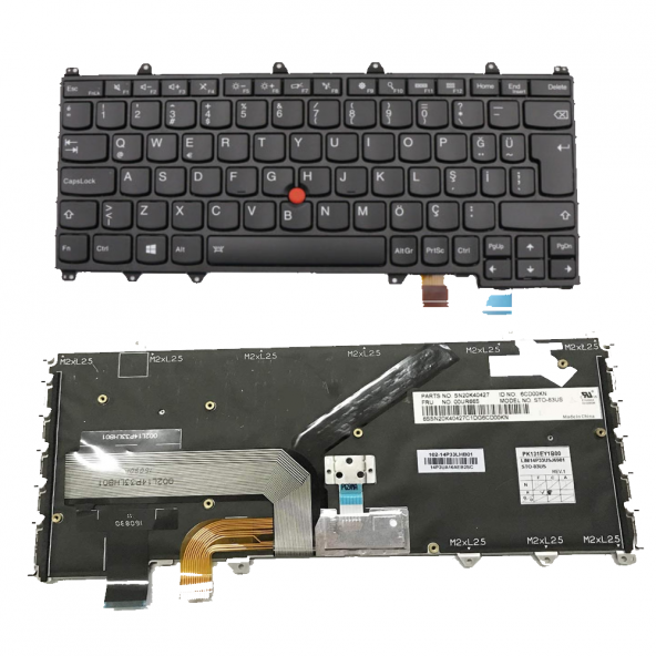 Lenovo ThinkPad Yoga 370 Notebook Klavyesi (Siyah TR) ışıklı ürün görseli 1