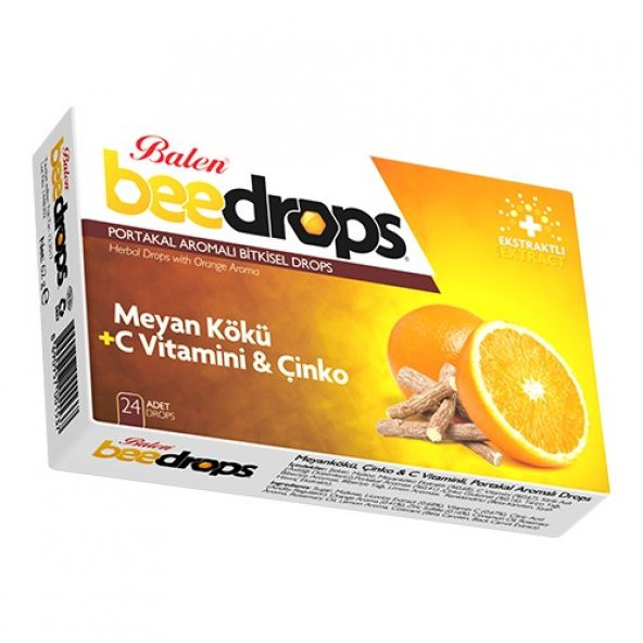 Balen Meyankökü Çinko C Vit. Portakal Aromalı Drops 24 Adet ürün görseli 1