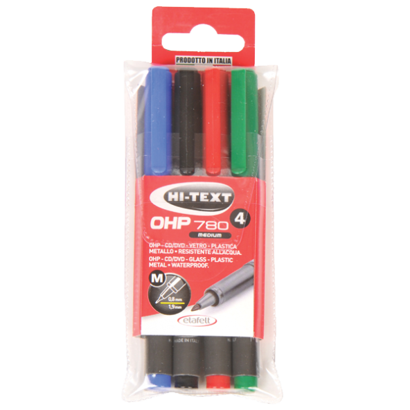 Hi-Text Asetat Kalemi Permanent M Seri 4 Renk 780M4PVC ürün görseli 1