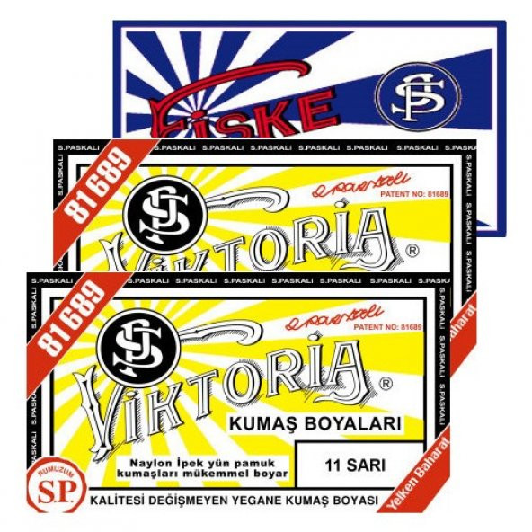Viktoria Kumaş Boyası Sarı 2Pk+Fiske Sabitleme 1Pk ürün görseli 1