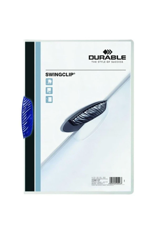Durable Sıkıştırmalı Dosya SwingClip Ortadan Klipsli 30 Sayfa A4 Lacivert (25 Li Paket) ürün görseli 1